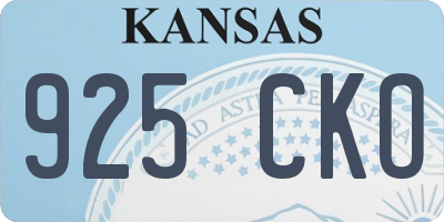 KS license plate 925CKO