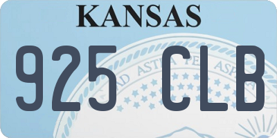 KS license plate 925CLB