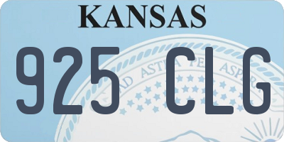 KS license plate 925CLG