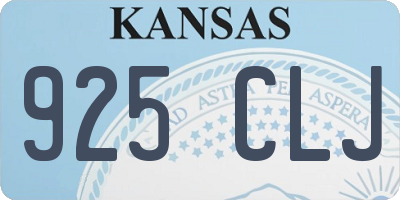 KS license plate 925CLJ