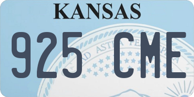 KS license plate 925CME
