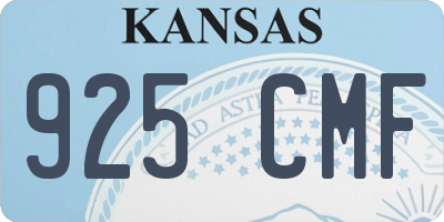 KS license plate 925CMF
