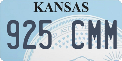 KS license plate 925CMM