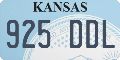 KS license plate 925DDL