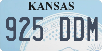 KS license plate 925DDM
