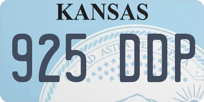 KS license plate 925DDP