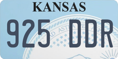 KS license plate 925DDR