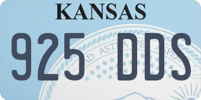 KS license plate 925DDS