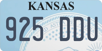 KS license plate 925DDU