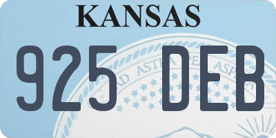KS license plate 925DEB