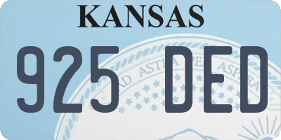 KS license plate 925DED