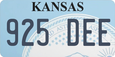 KS license plate 925DEE