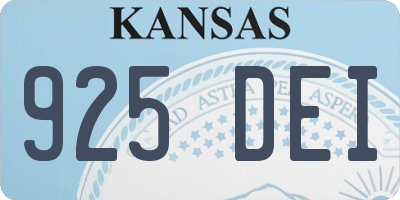 KS license plate 925DEI