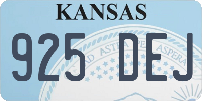 KS license plate 925DEJ