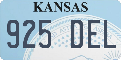 KS license plate 925DEL