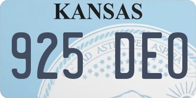 KS license plate 925DEO