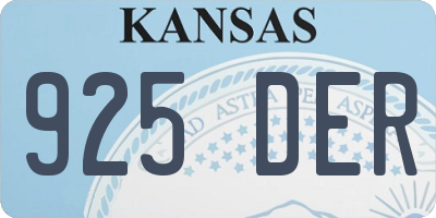 KS license plate 925DER