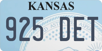 KS license plate 925DET