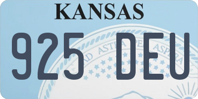 KS license plate 925DEU