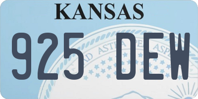 KS license plate 925DEW