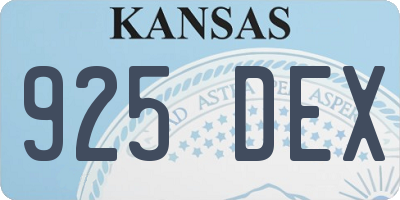 KS license plate 925DEX