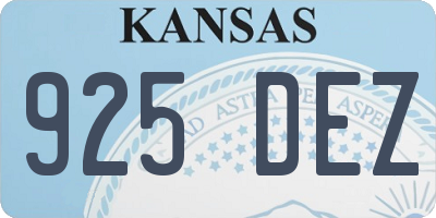 KS license plate 925DEZ