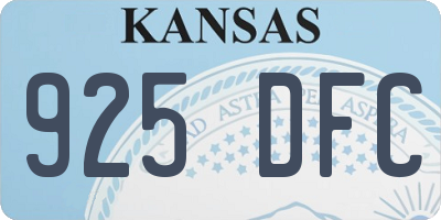 KS license plate 925DFC