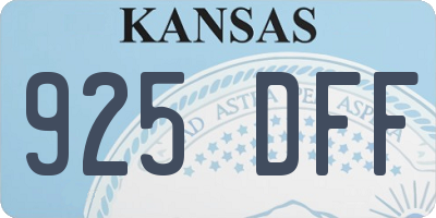 KS license plate 925DFF