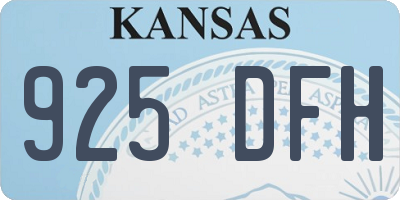 KS license plate 925DFH