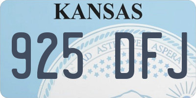 KS license plate 925DFJ