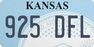 KS license plate 925DFL