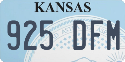 KS license plate 925DFM