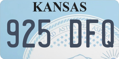 KS license plate 925DFQ