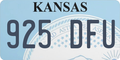 KS license plate 925DFU