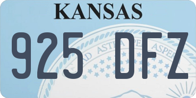 KS license plate 925DFZ