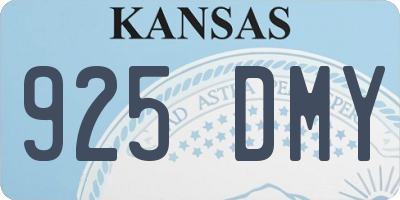 KS license plate 925DMY