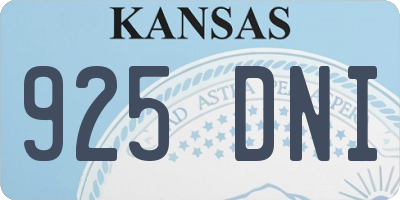 KS license plate 925DNI