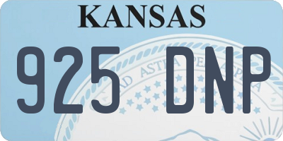 KS license plate 925DNP