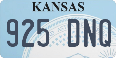 KS license plate 925DNQ