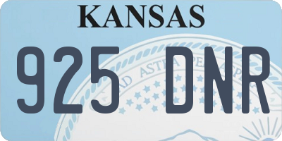 KS license plate 925DNR