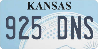 KS license plate 925DNS