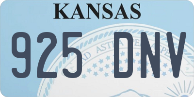 KS license plate 925DNV