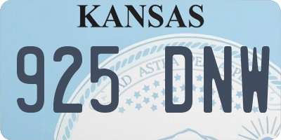 KS license plate 925DNW