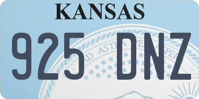 KS license plate 925DNZ