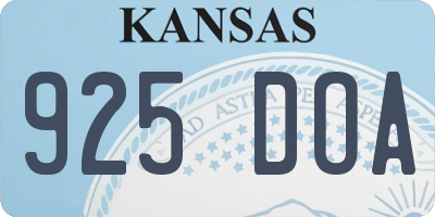 KS license plate 925DOA