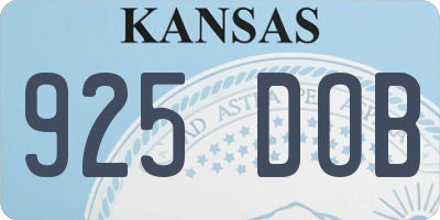 KS license plate 925DOB