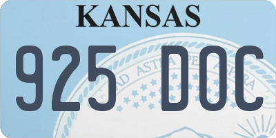 KS license plate 925DOC