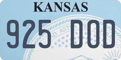 KS license plate 925DOD