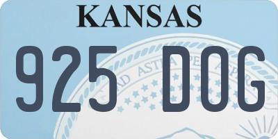 KS license plate 925DOG