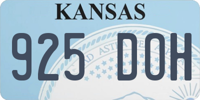 KS license plate 925DOH